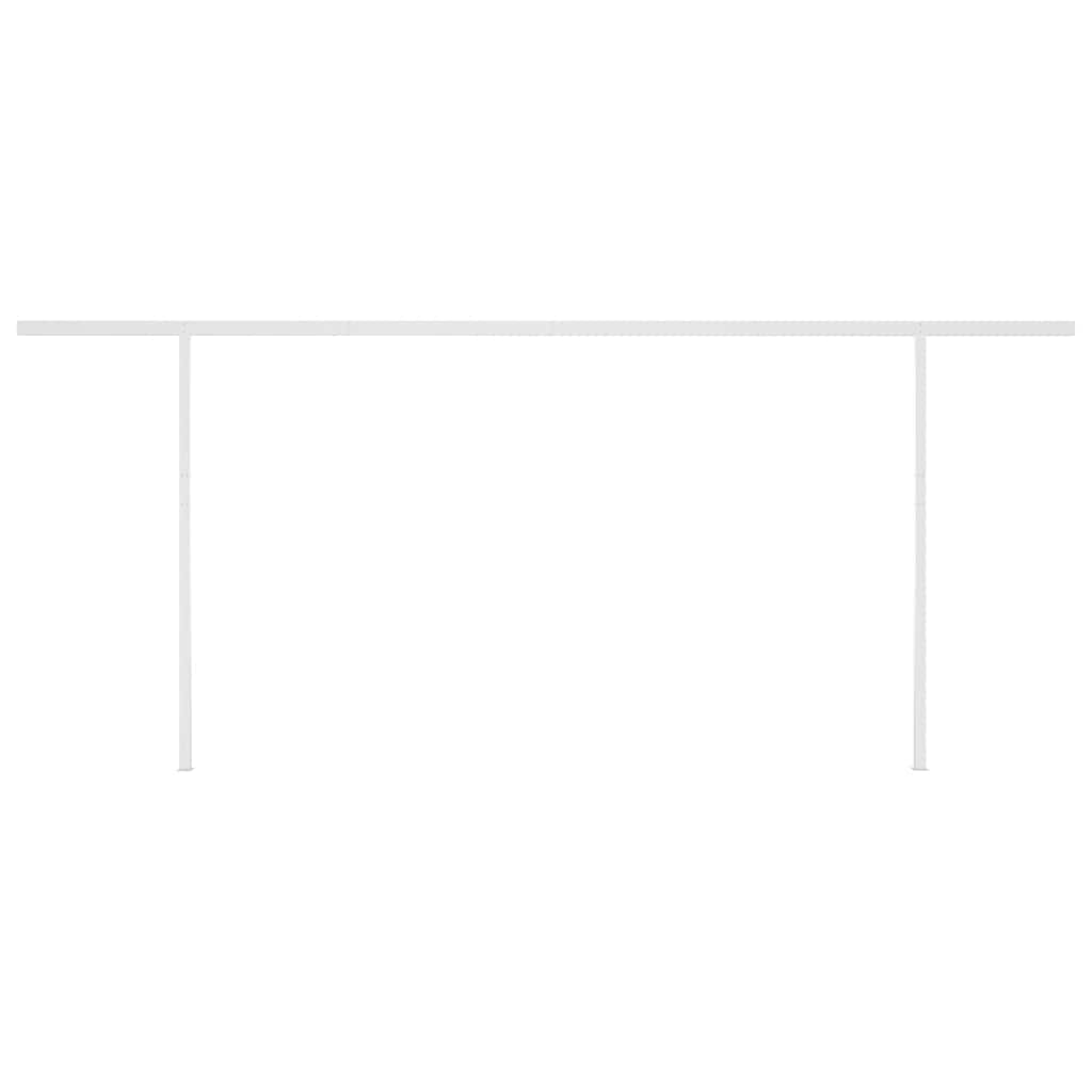 Manual Retractable Awning with Posts 6x3 m Yellow and White