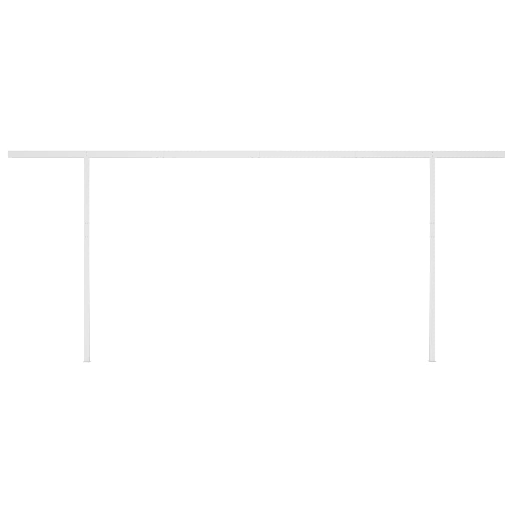 Manual Retractable Awning with Posts 6x3.5 m Yellow and White