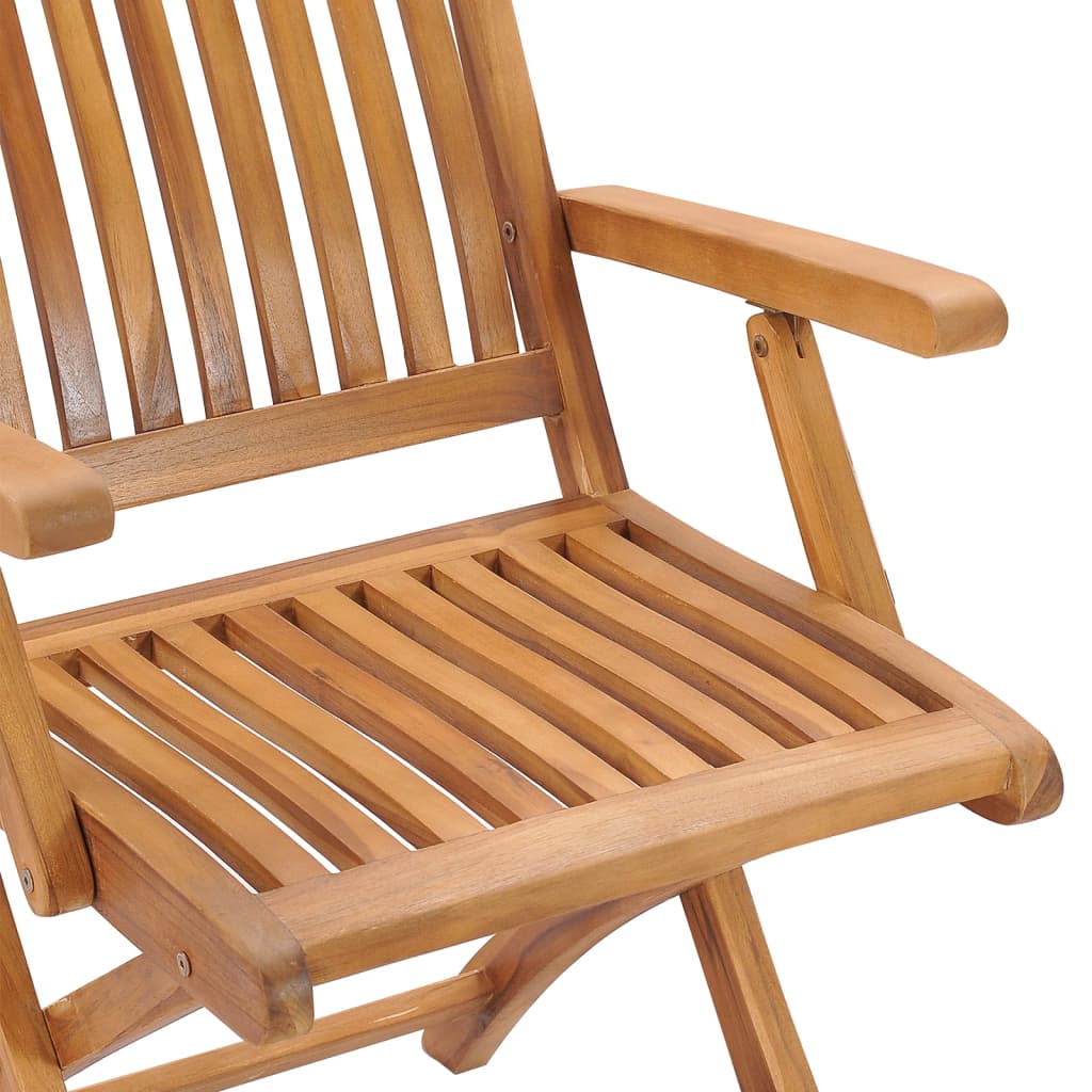 Folding Garden Chairs 8 pcs Solid Teak Wood
