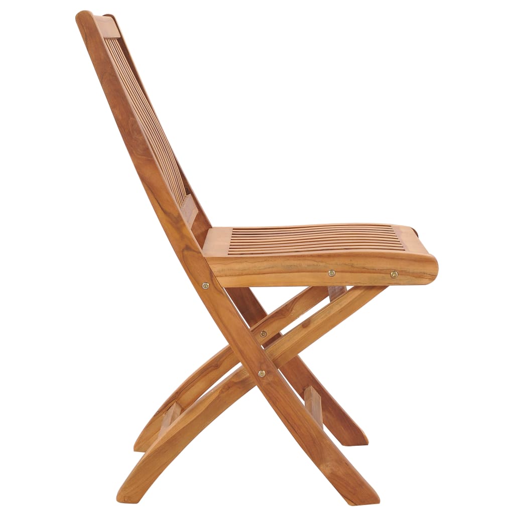 Folding Garden Chairs 8 pcs Solid Teak Wood