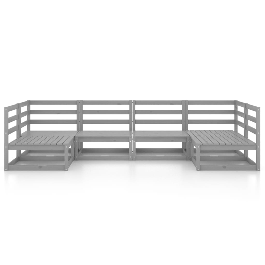 6 Piece Garden Lounge Set Solid Wood Pine