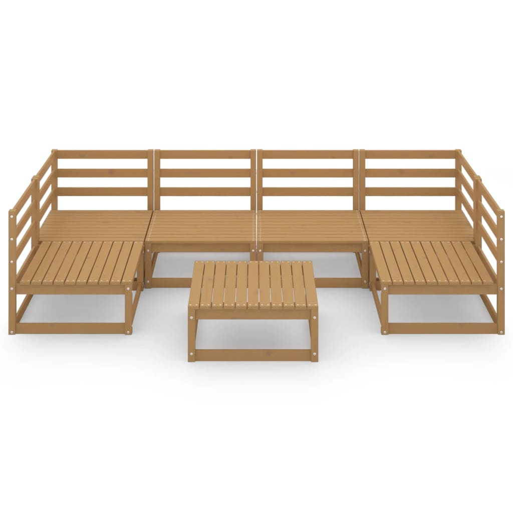 7 Piece Garden Lounge Set Solid Pinewood