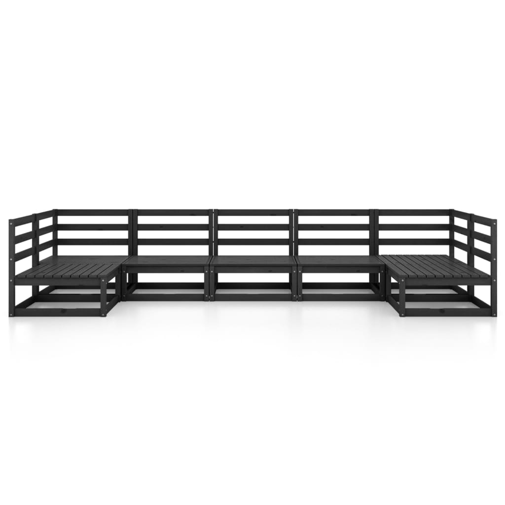 7 Piece Garden Lounge Set Solid Pinewood