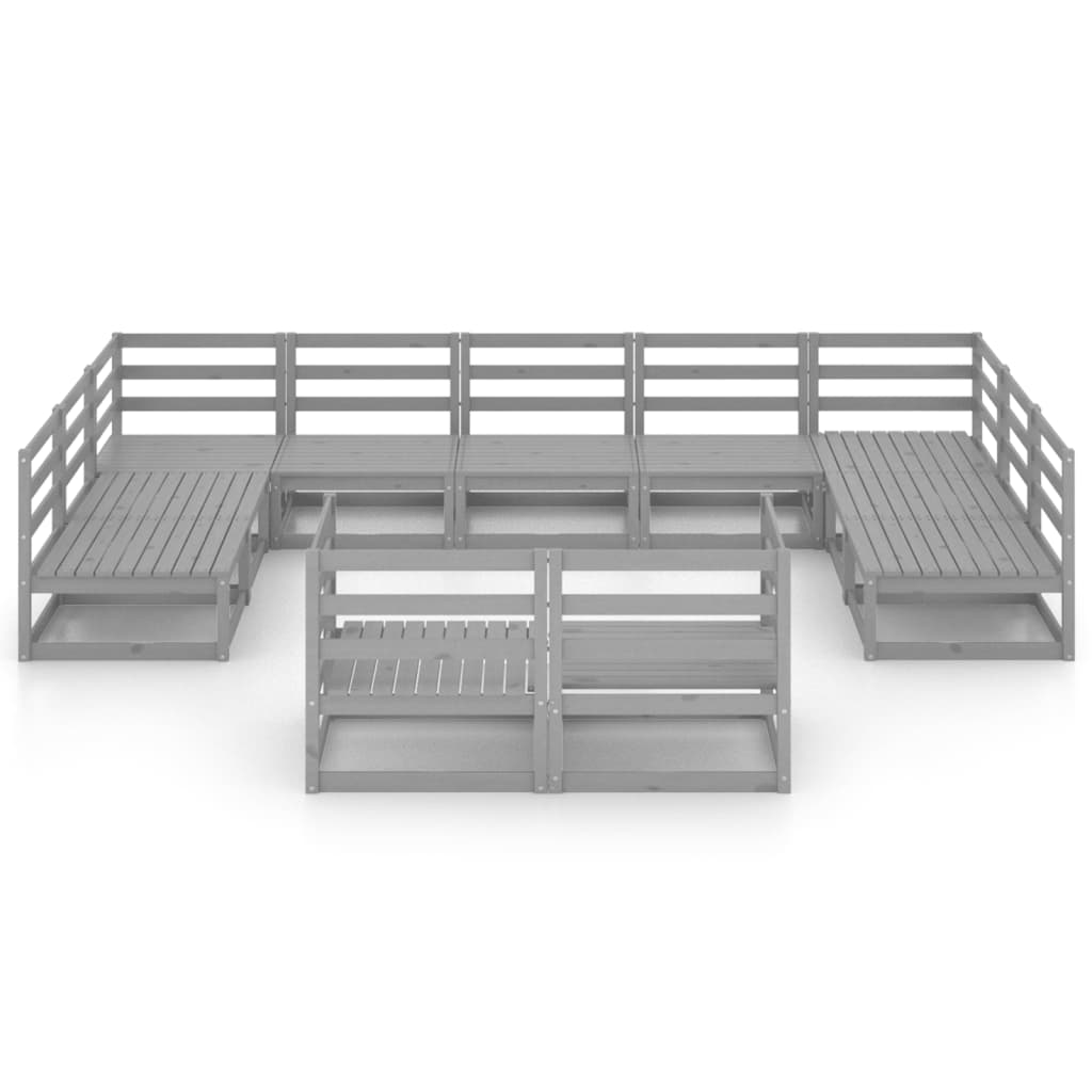 11 Piece Garden Lounge Set Solid Pinewood