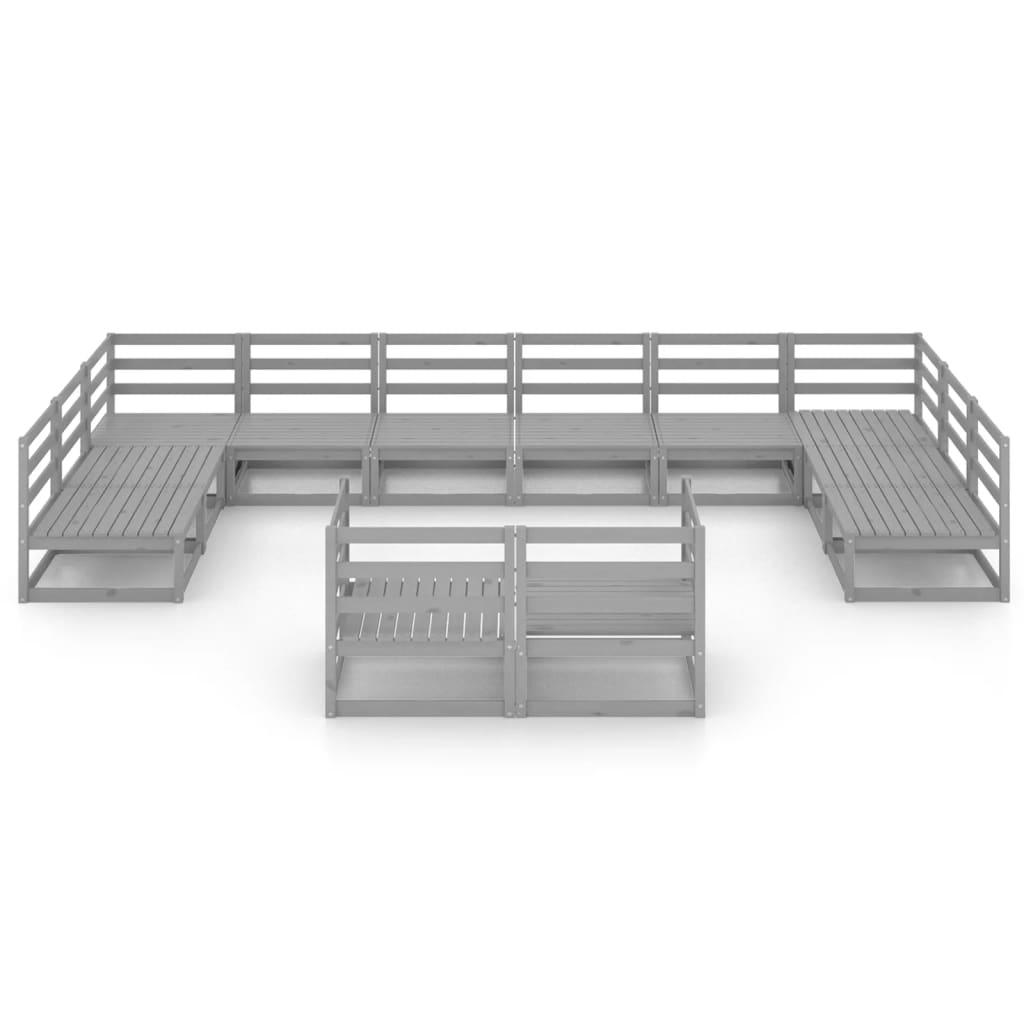 12 Piece Garden Lounge Set Solid Pinewood