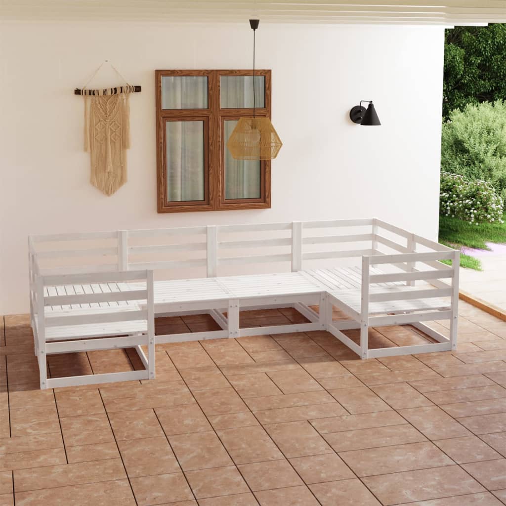 6 Piece Garden Lounge Set Solid Wood Pine