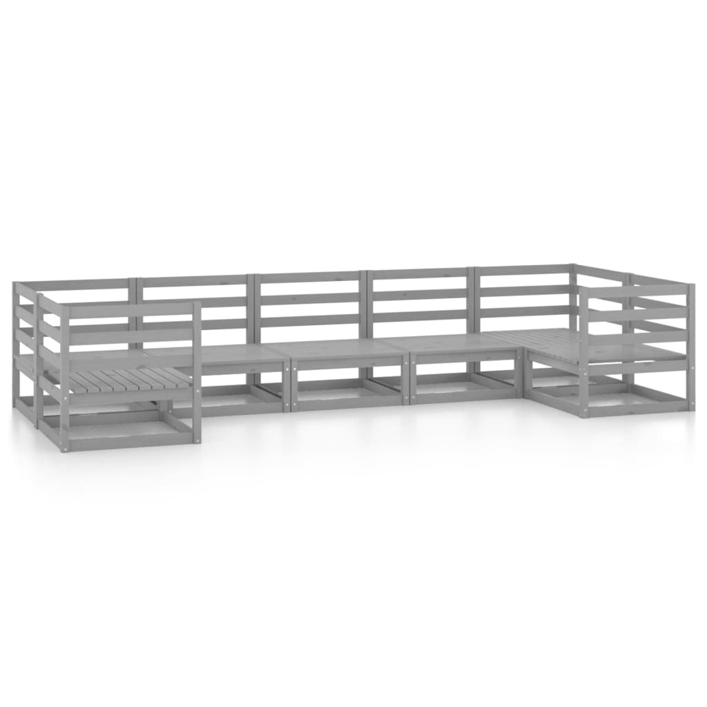 7 Piece Garden Lounge Set Solid Pinewood