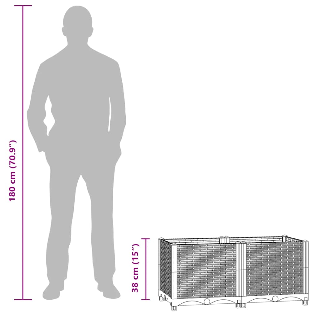 Raised Bed 80x40x38 cm Polypropylene