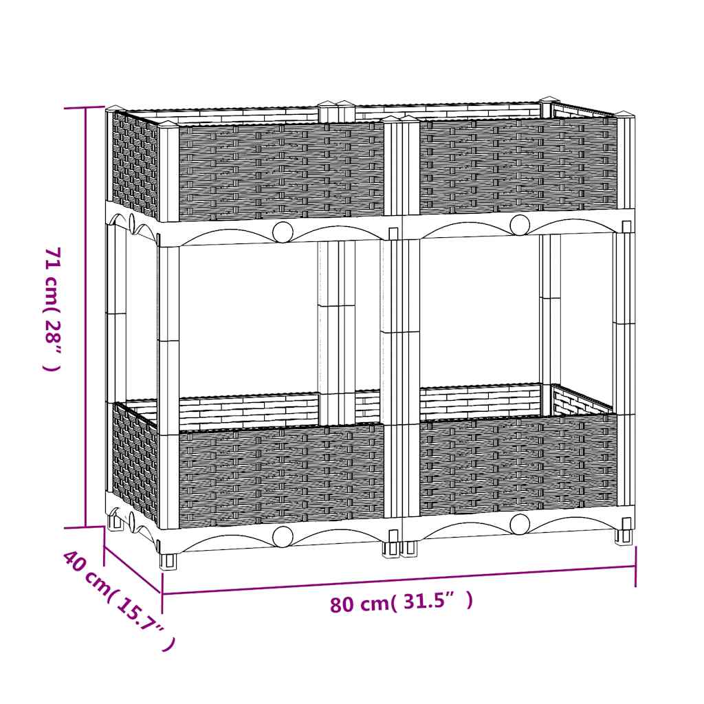 Raised Bed 80x40x71 cm Polypropylene