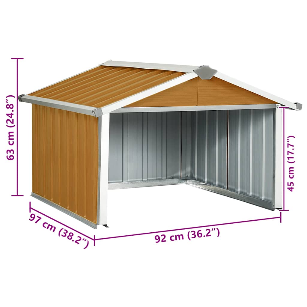 Garden Robot Lawnmower Shed 92x97x63 cm Galvanised Steel Brown