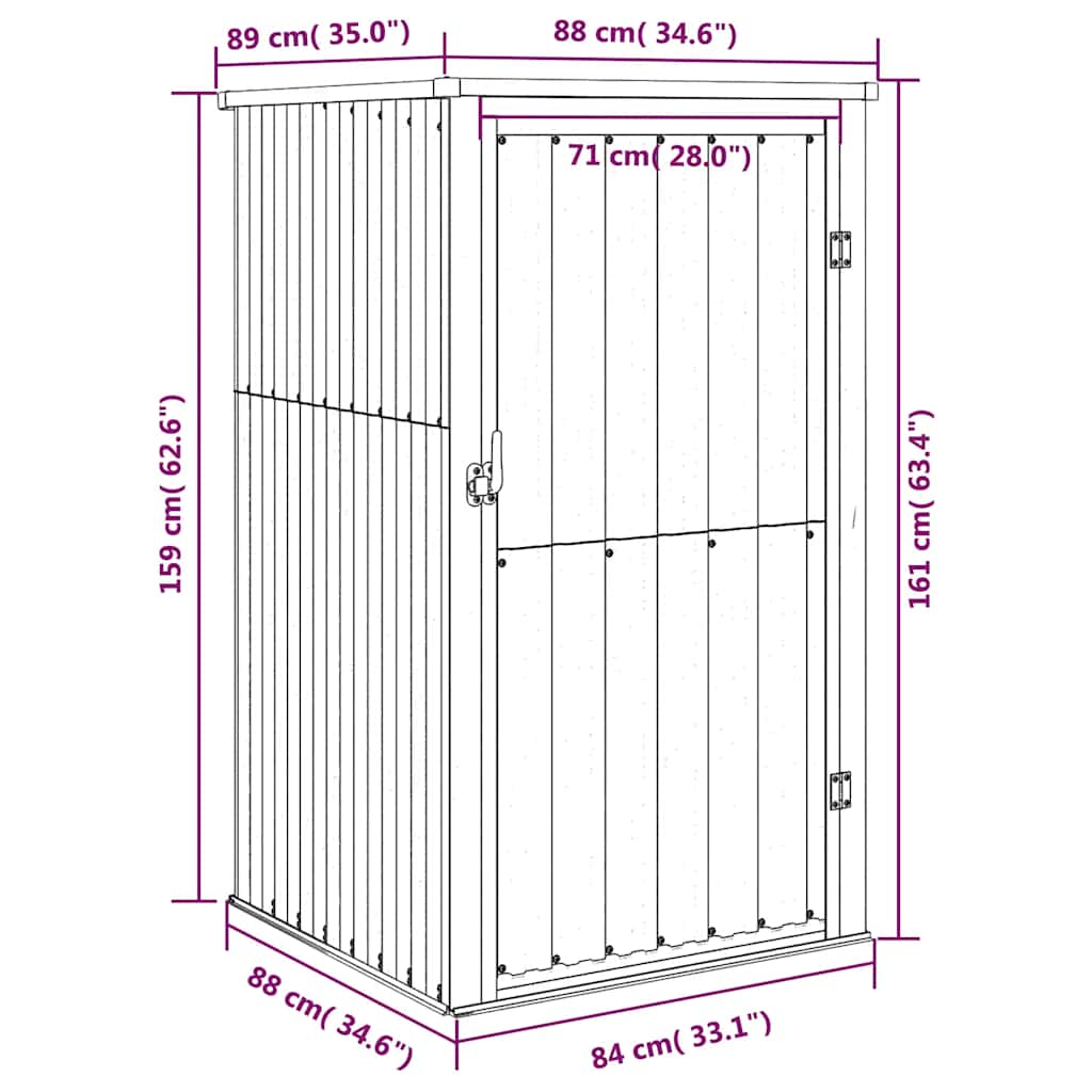 Garden Tool Shed Anthracite 88x89x161 cm Galvanised Steel