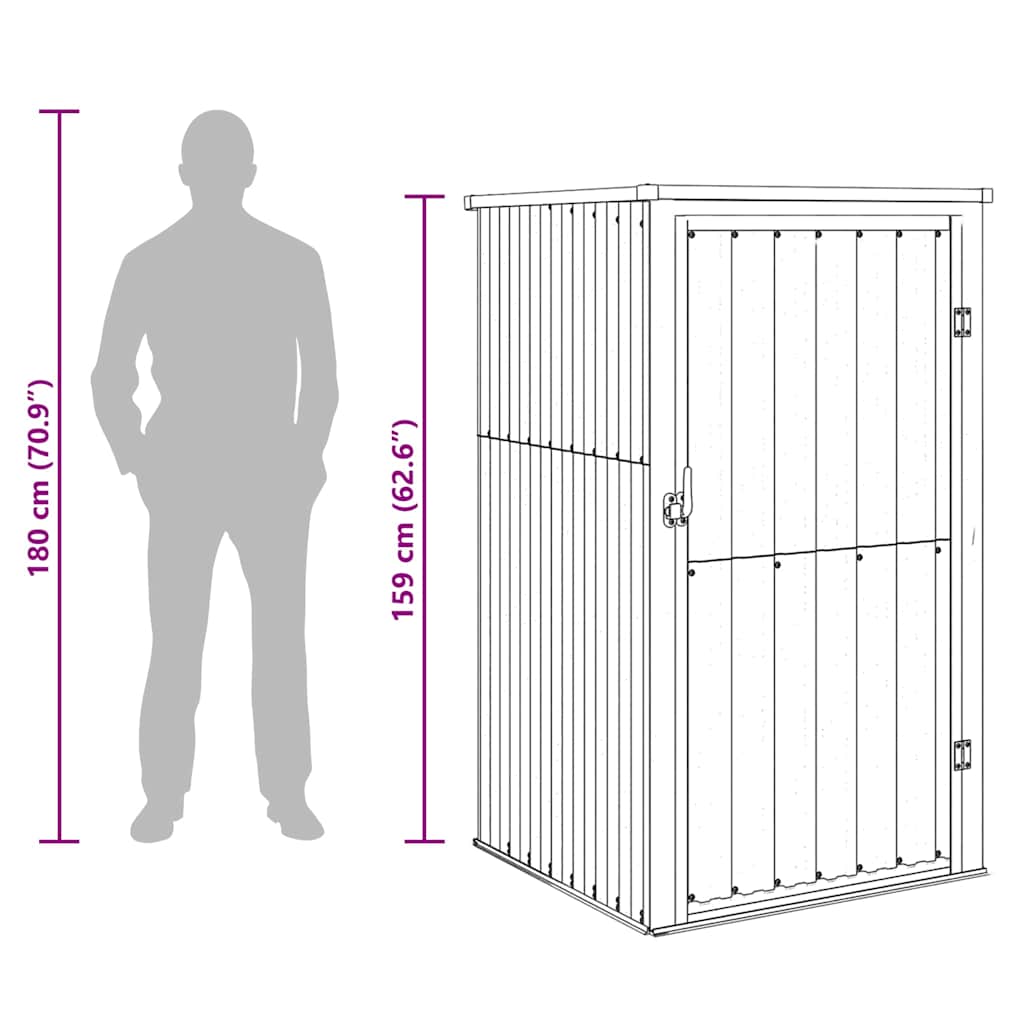 Garden Tool Shed Anthracite 88x89x161 cm Galvanised Steel