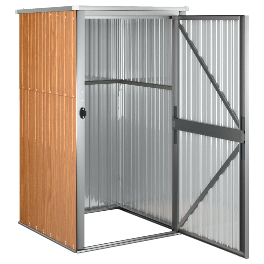 vidaXL Garden Tool Shed Brown 88x89x161 cm Galvanised Steel