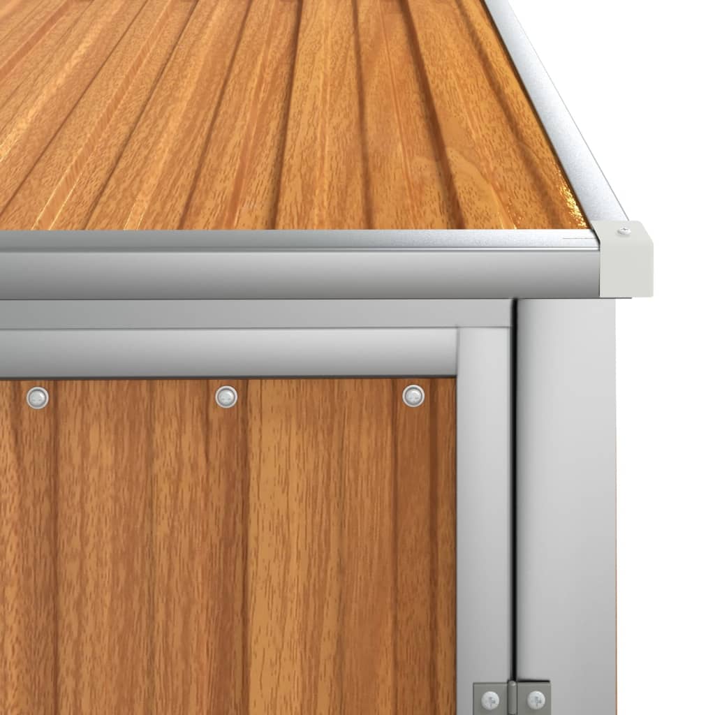 vidaXL Garden Tool Shed Brown 88x89x161 cm Galvanised Steel