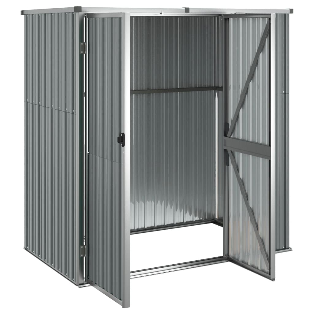 vidaXL Garden Tool Shed Grey 161x89x161 cm Galvanised Steel