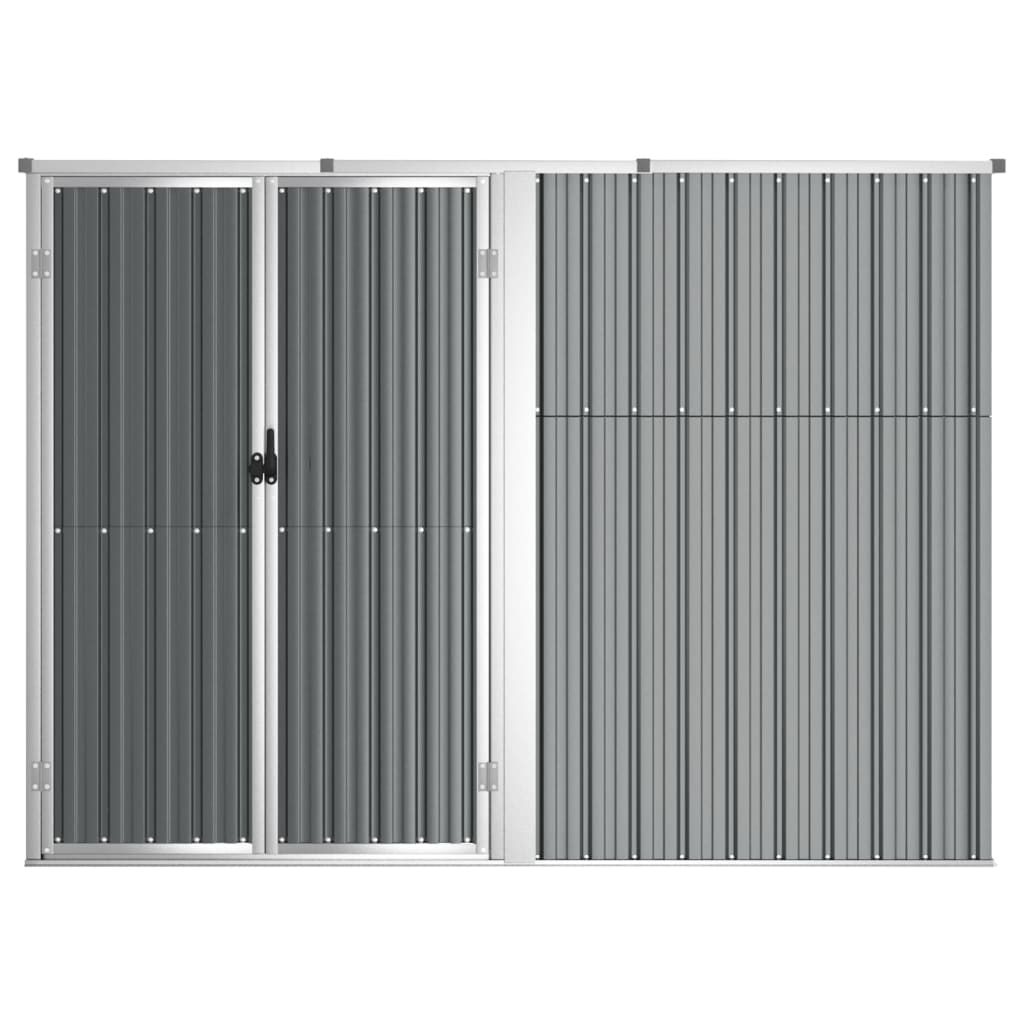 vidaXL Garden Tool Shed Grey 225x89x161 cm Galvanised Steel