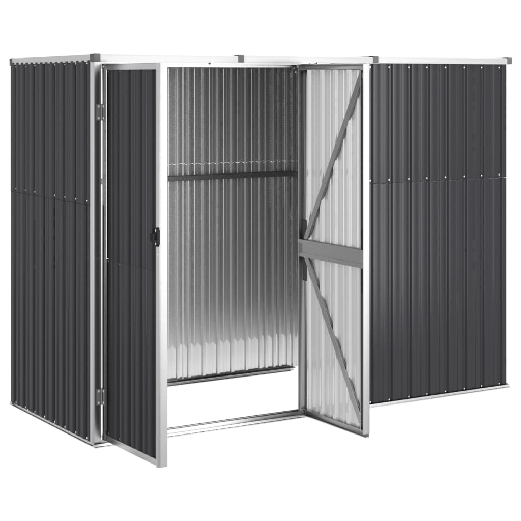 vidaXL Garden Tool Shed Anthracite 225x89x161 cm Galvanised Steel