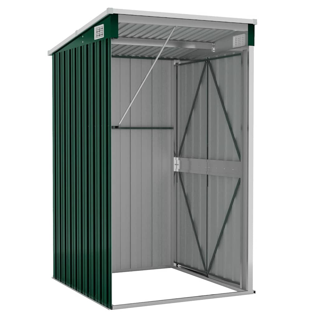 Wall-mounted Garden Shed Green 118x100x178 cm Galvanised Steel
