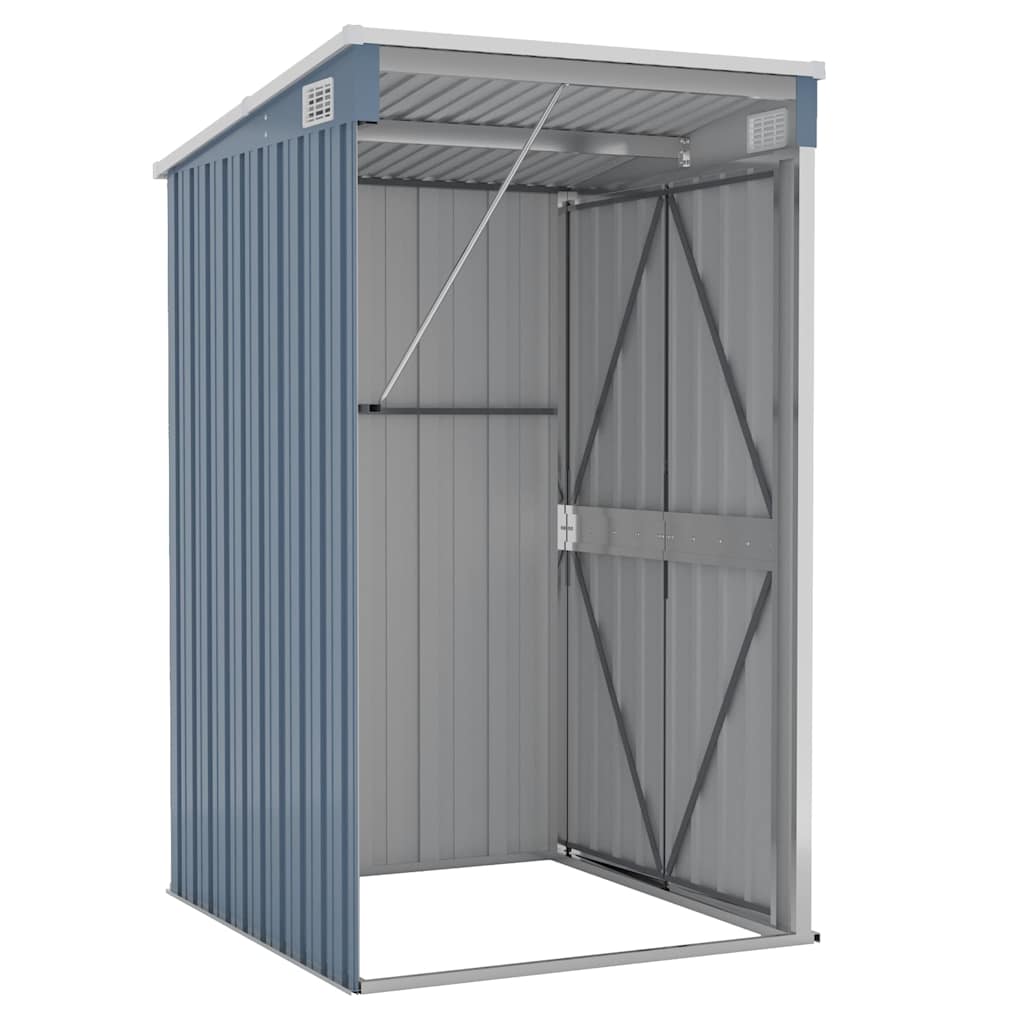 vidaXL Wall-mounted Garden Shed Grey 118x100x178 cm Galvanised Steel