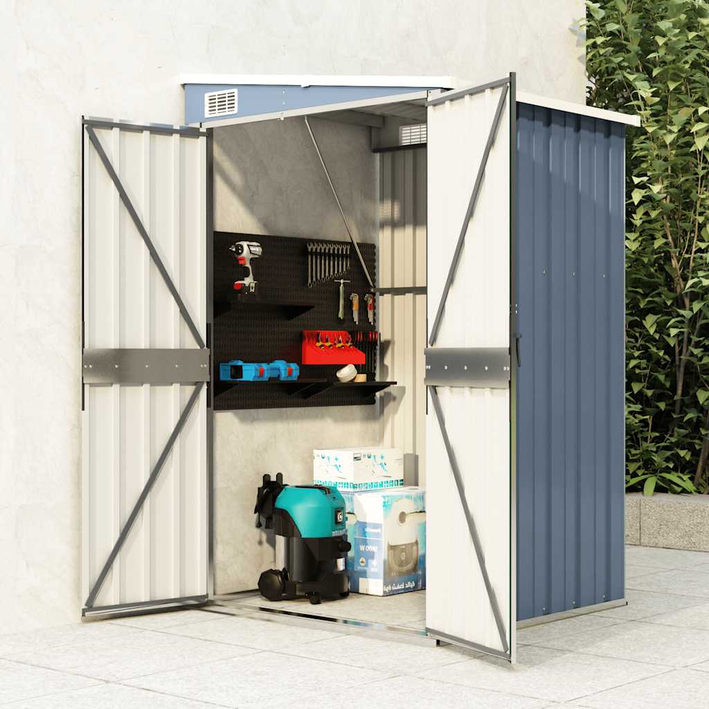vidaXL Wall-mounted Garden Shed Grey 118x100x178 cm Galvanised Steel