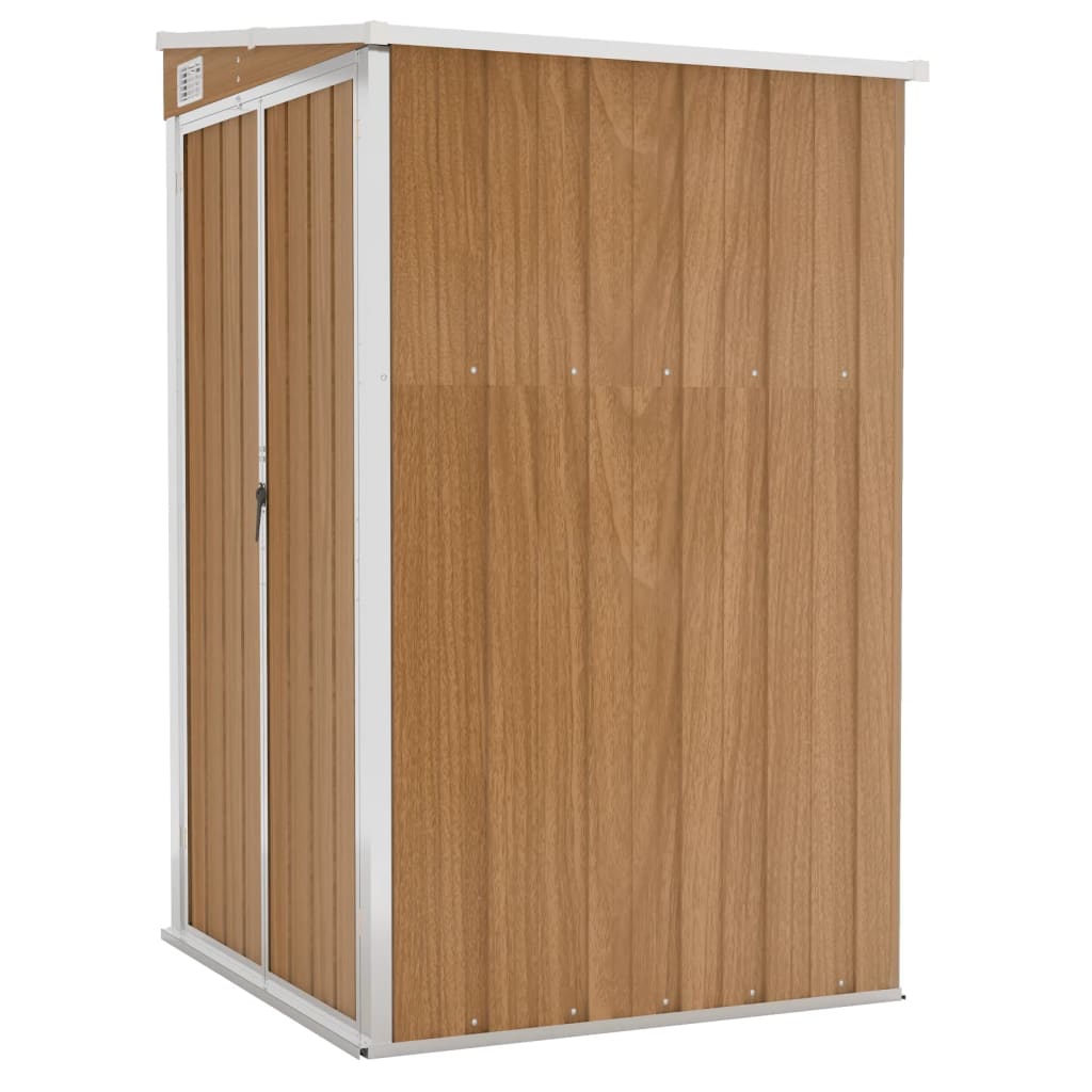 vidaXL Wall-mounted Garden Shed Brown 118x100x178 cm Galvanised Steel