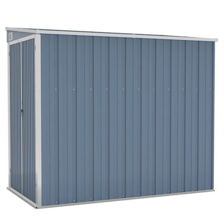 vidaXL Wall-mounted Garden Shed Grey 118x194x178 cm Galvanised Steel