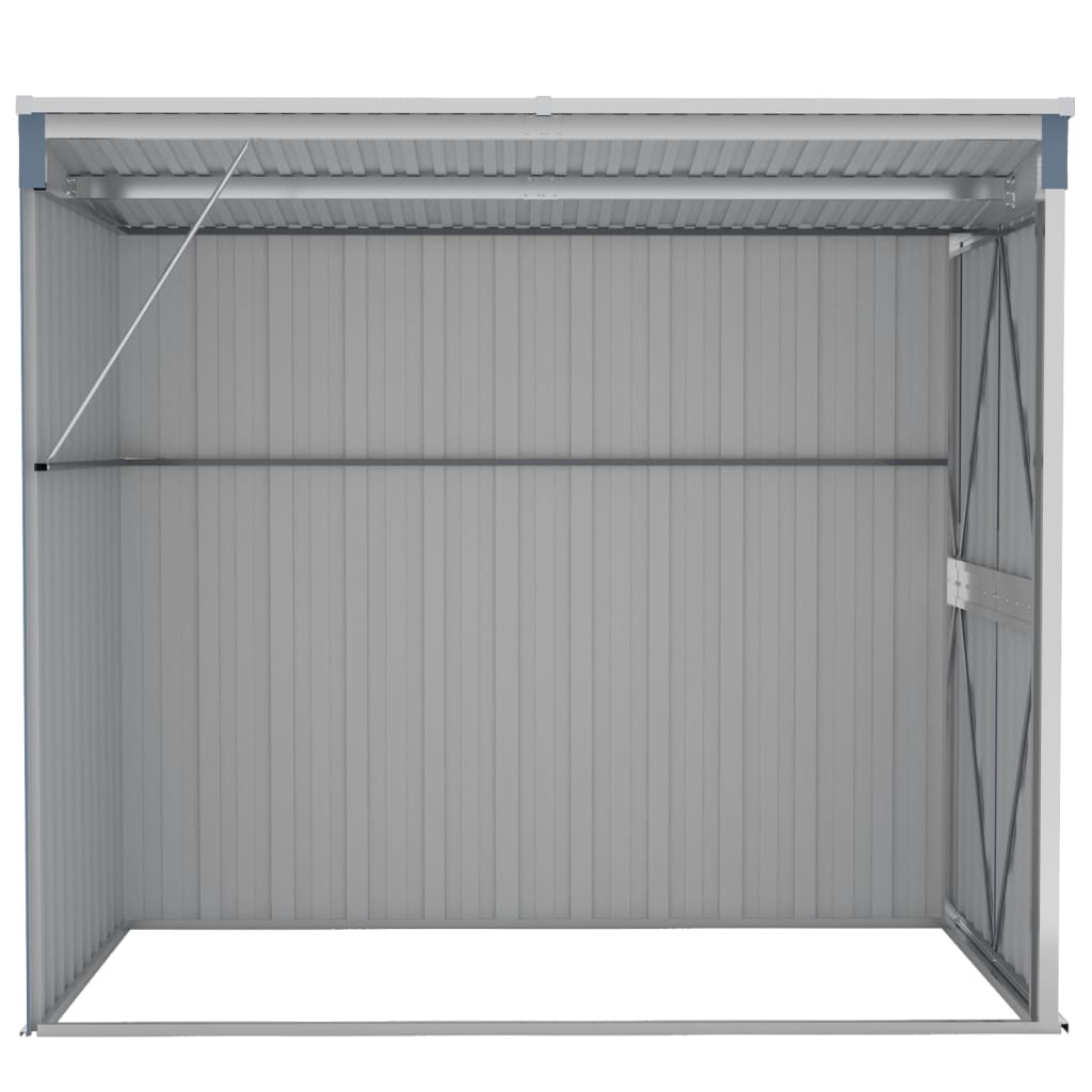 vidaXL Wall-mounted Garden Shed Grey 118x194x178 cm Galvanised Steel