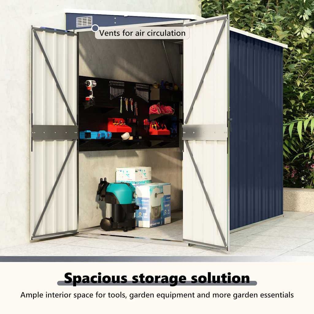 Wall-mounted Garden Shed Anthracite 118x194x178 cm Steel