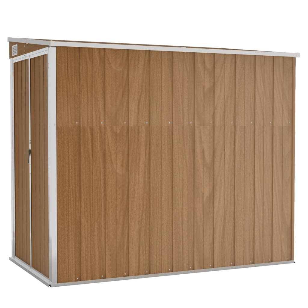 vidaXL Wall-mounted Garden Shed Brown 118x194x178 cm Galvanised Steel