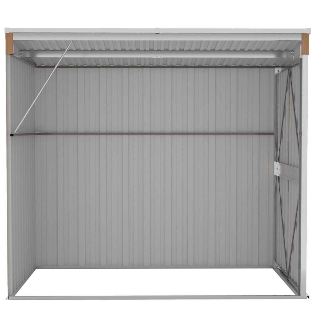 vidaXL Wall-mounted Garden Shed Brown 118x194x178 cm Galvanised Steel