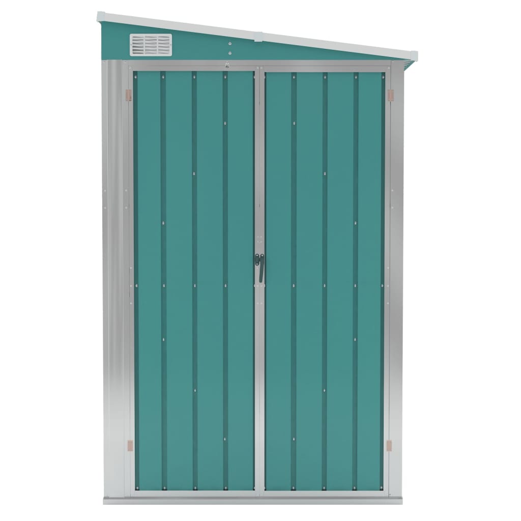 vidaXL Wall-mounted Garden Shed Green 118x288x178 cm Galvanised Steel