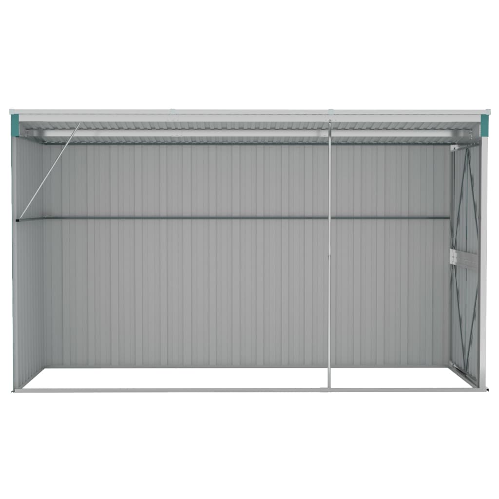 vidaXL Wall-mounted Garden Shed Green 118x288x178 cm Galvanised Steel