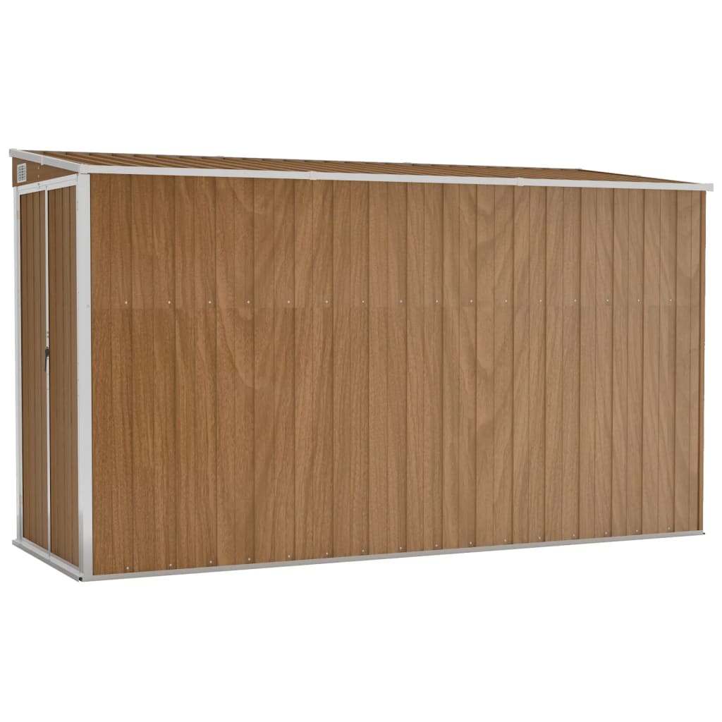 vidaXL Wall-mounted Garden Shed Brown 118x288x178 cm Galvanised Steel
