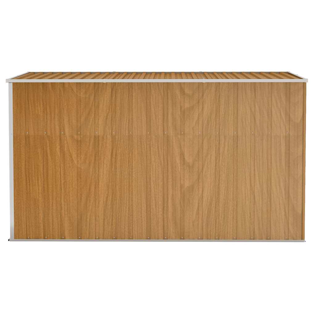 Wall-mounted Garden Shed Brown 118x288x178 cm Galvanised Steel