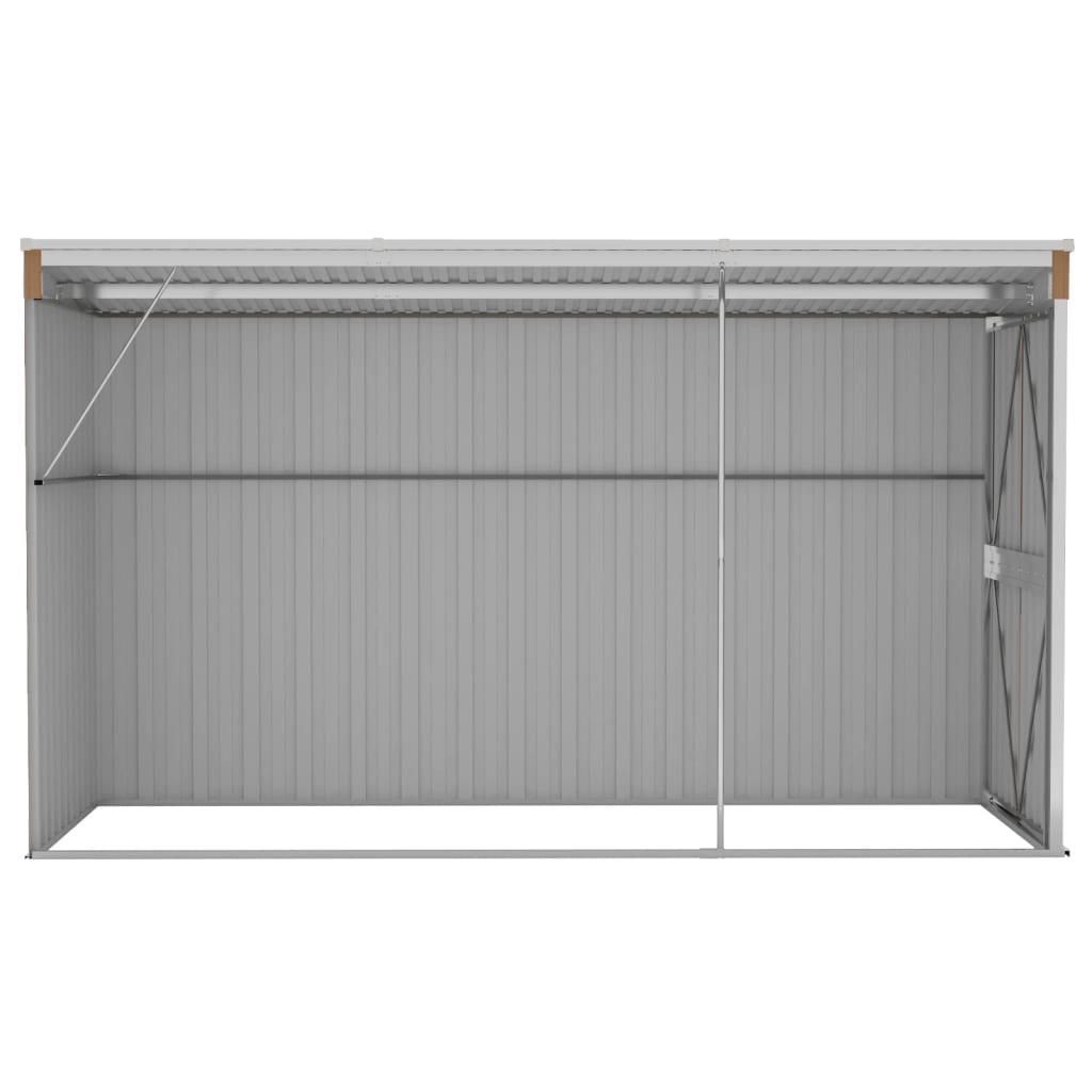 vidaXL Wall-mounted Garden Shed Brown 118x288x178 cm Galvanised Steel