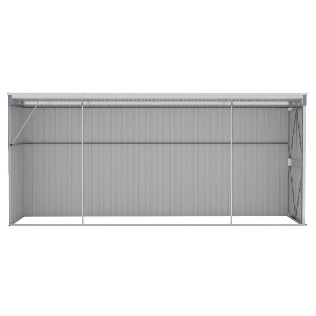 vidaXL Wall-mounted Garden Shed Grey 118x382x178 cm Galvanised Steel
