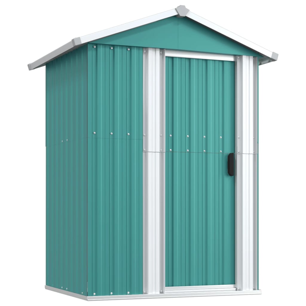 vidaXL Garden Shed Green 126x97.5x177 cm Galvanised Steel