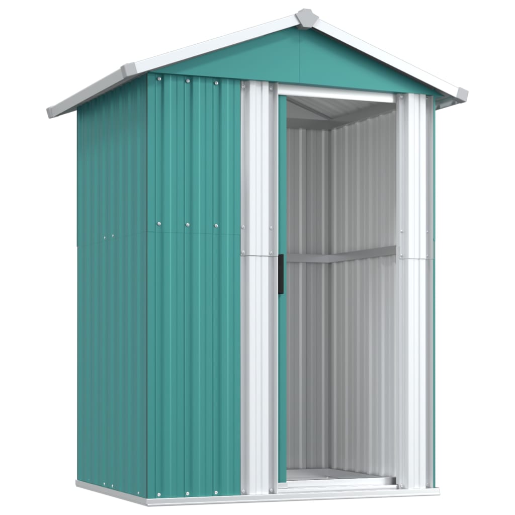 vidaXL Garden Shed Green 126x97.5x177 cm Galvanised Steel