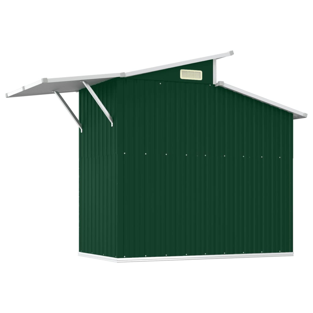 vidaXL Garden Shed Green 270x130x208.5 cm Galvanised Steel