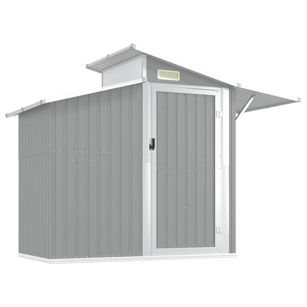 Garden Shed Grey 270x130x208.5 cm Galvanised Steel