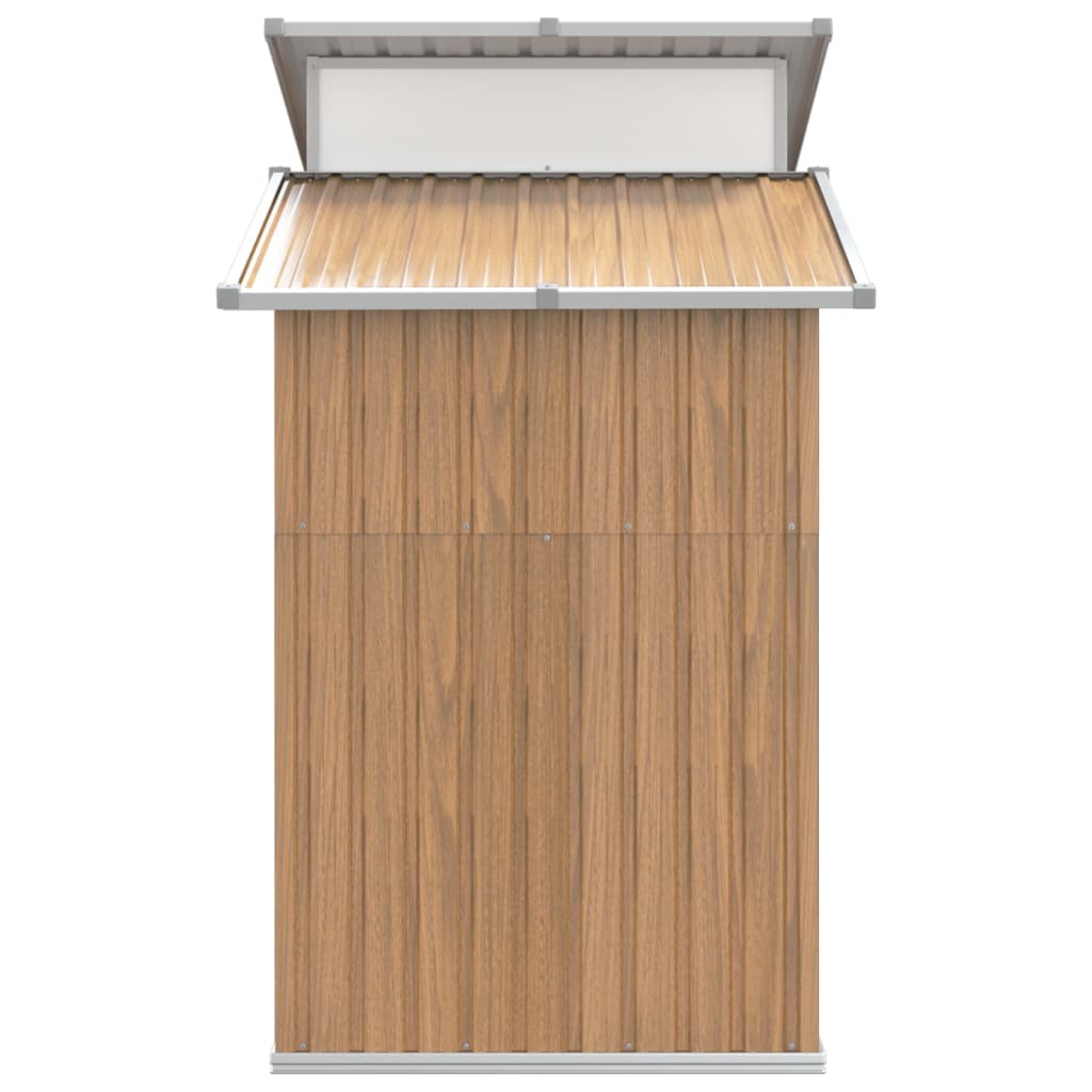 vidaXL Garden Shed Brown 270x130x208.5 cm Galvanised Steel