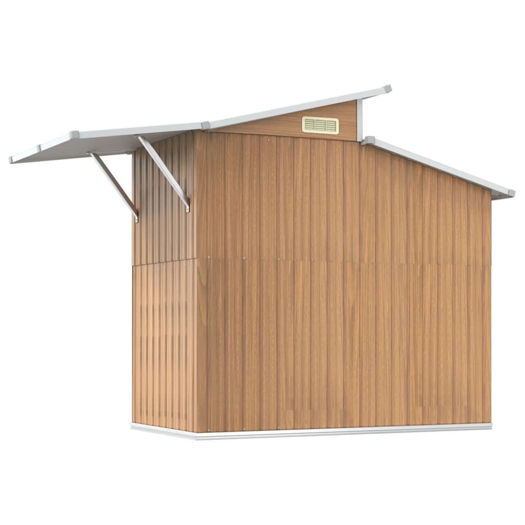 vidaXL Garden Shed Brown 270x130x208.5 cm Galvanised Steel