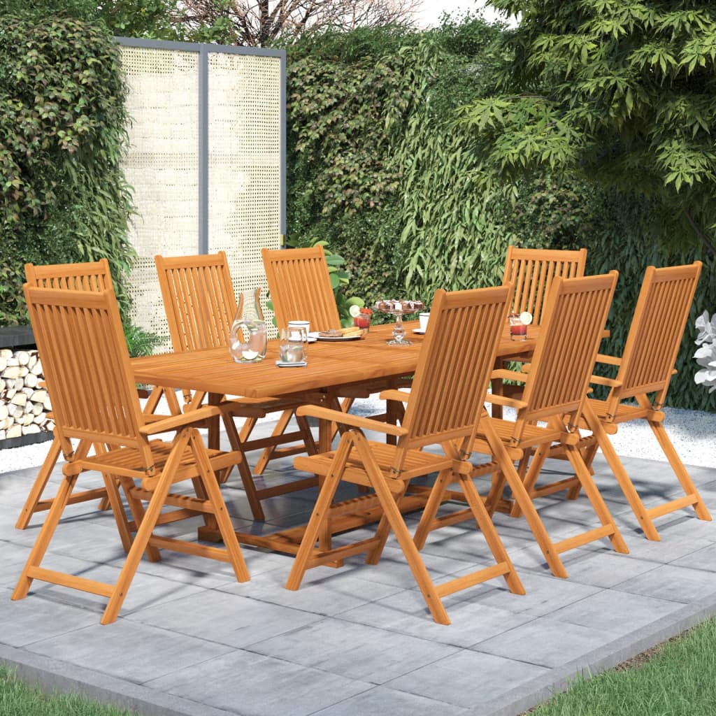 9 Piece Garden Dining Set Solid Wood Acacia 160-240 cm