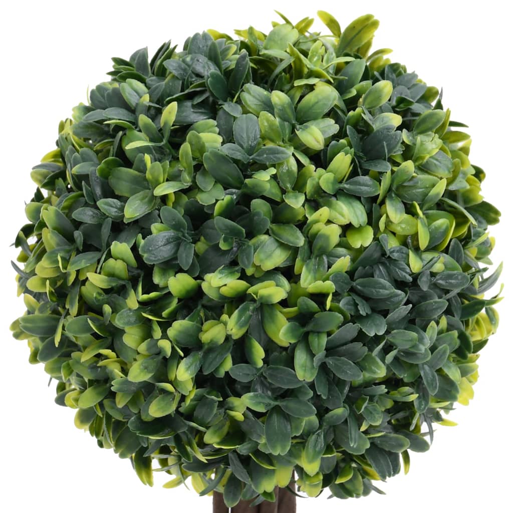 Artificial Boxwood Plants 2 pcs with Pots Ball Shaped Green 41 cm