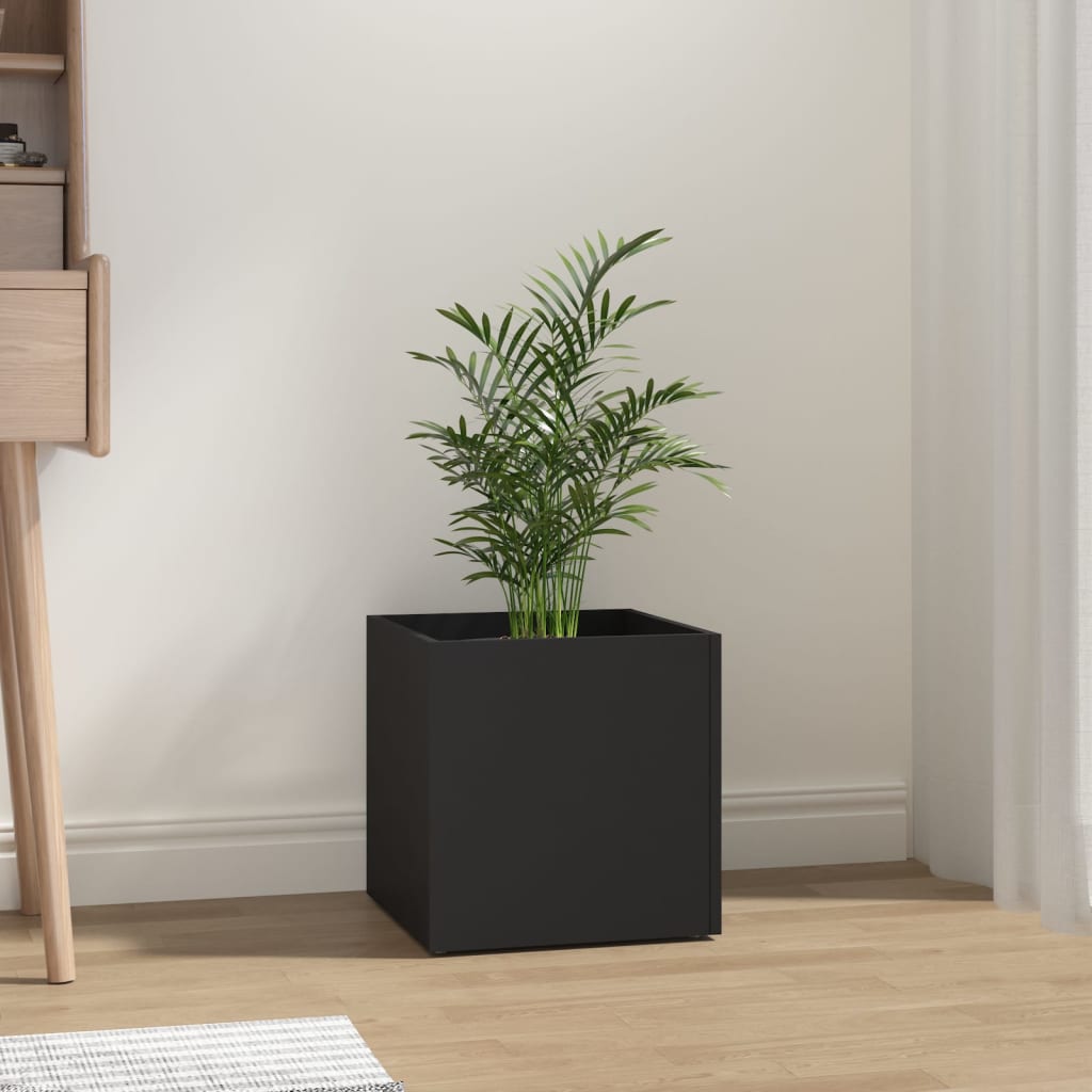 Planter Box Black 40x40x40 cm Engineered Wood