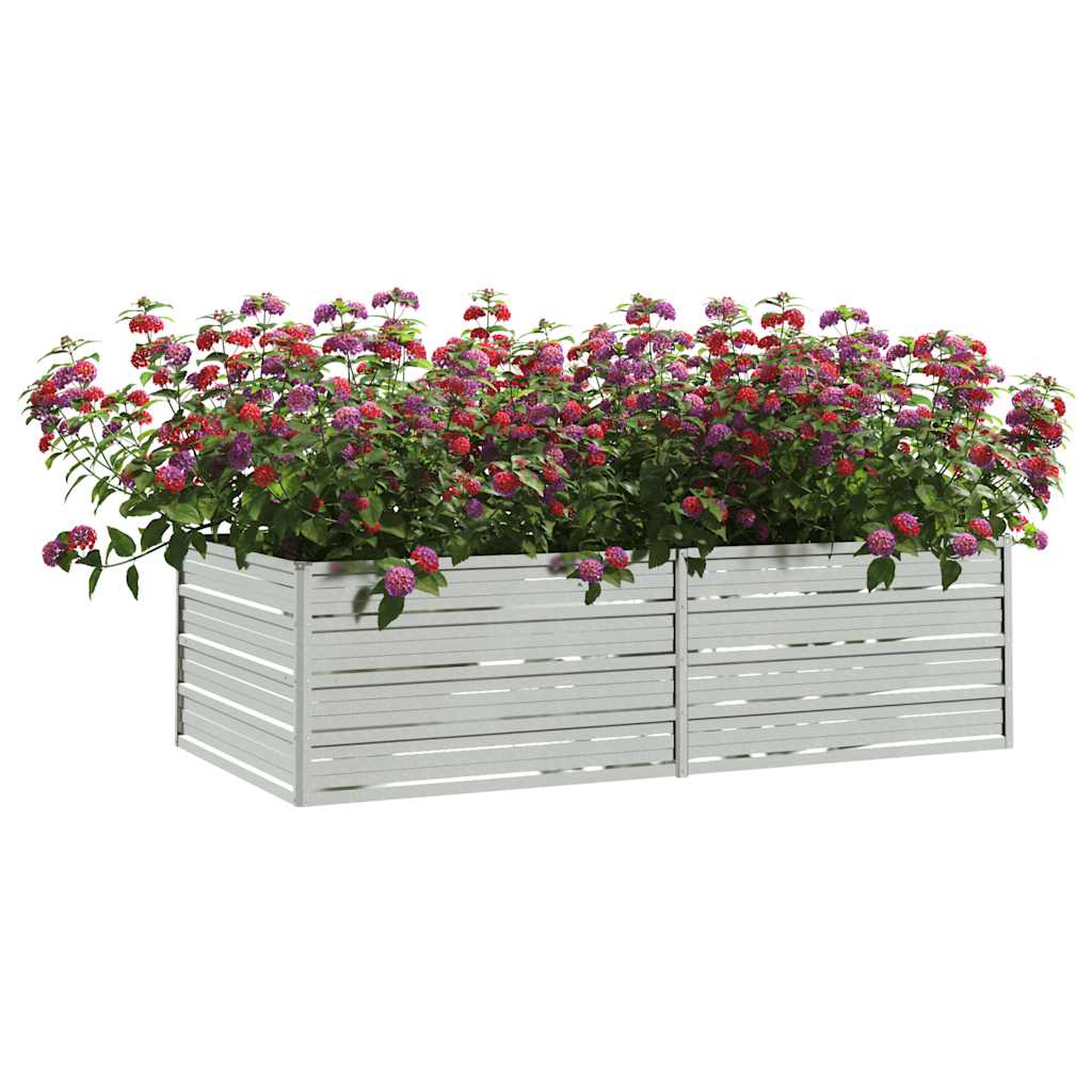 Garden Raised Bed 160x80x45 cm Galvanized Steel Silver