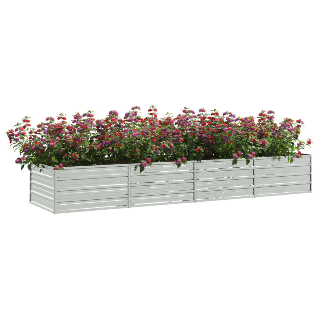 Garden Raised Bed 320x80x45 cm Galvanized Steel Silver