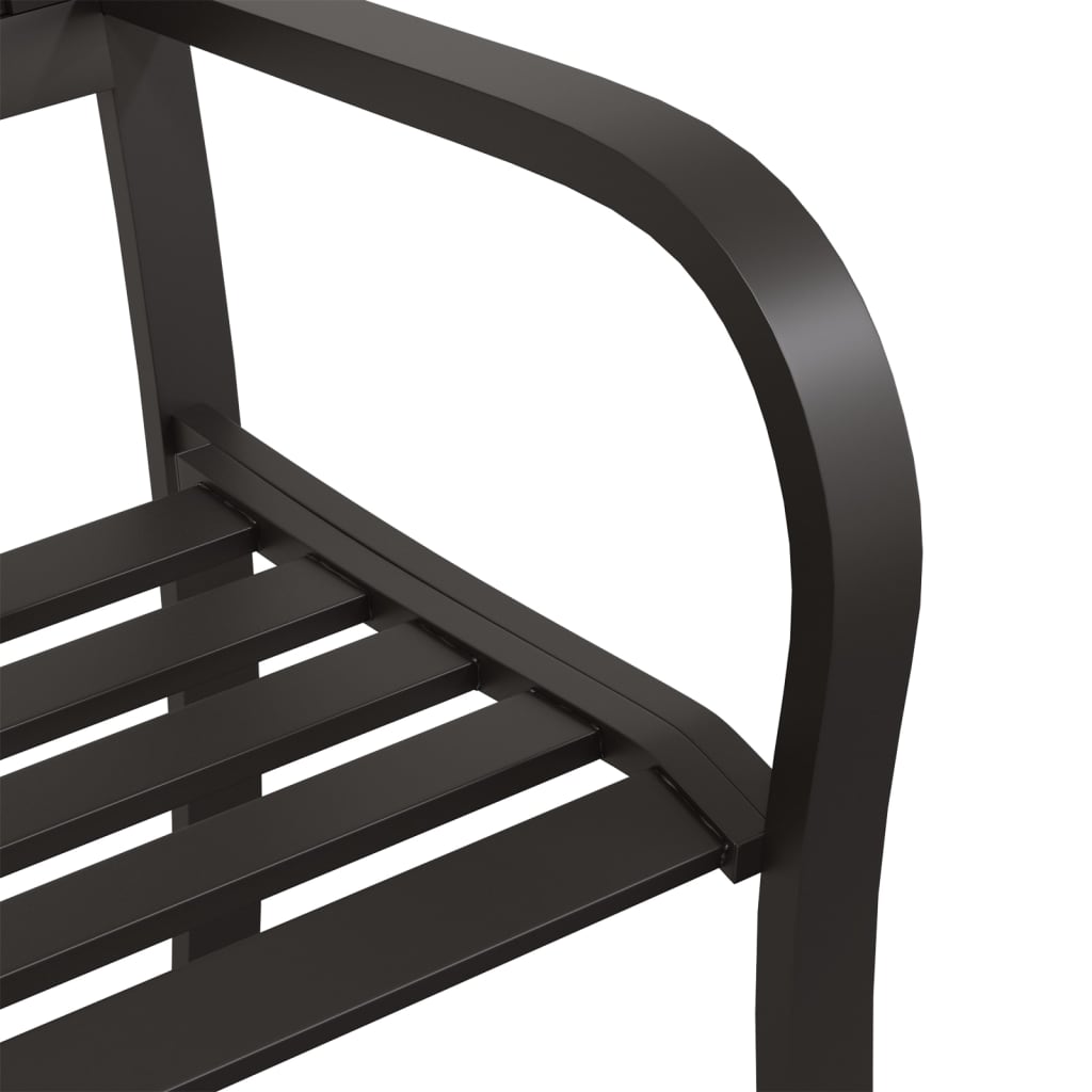 vidaXL Twin Garden Bench 246 cm Black Steel