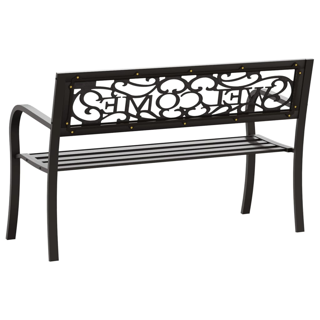 vidaXL Garden Bench 125 cm Steel Black