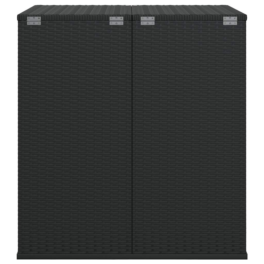 Garden Cushion Box PE Rattan 100x97.5x104 cm Black